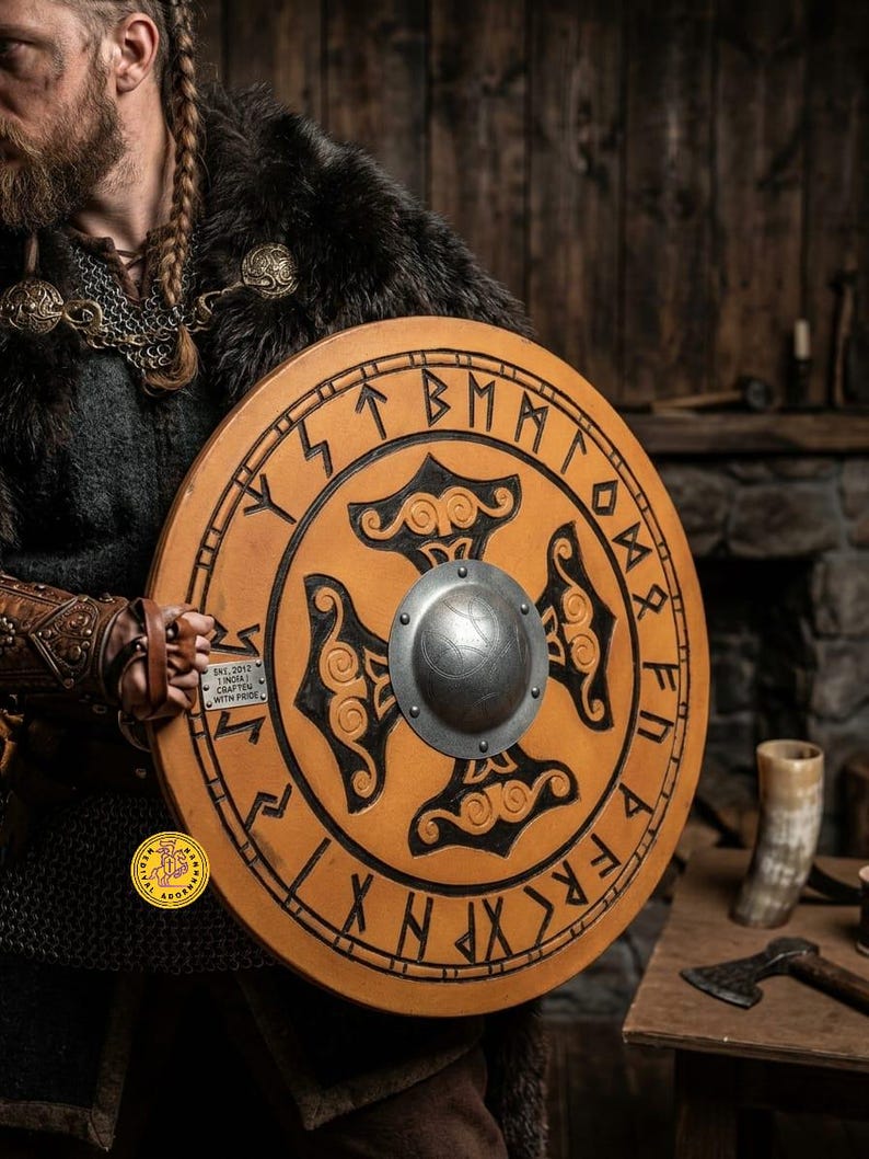Helm of Awe Viking Shield, Celtic knot Norse decor