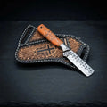 Horse rasp bull cutter knife with stone handle and polished steel bolster
