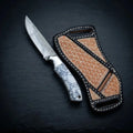 Horse rasp steel cowboy skinner knife with stone handle and steel bolster