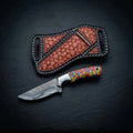 8 inch horse rasp steel skinner knife with stone handle and steel bolster