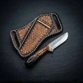 Horse rasp steel western skinner knife with pinecone resin handle, 7 inch