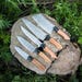 Custom Made Chef knife Set, Damascus Steel Blade, Wooden Handle, Groomsmen Gift, Anniversary Thanksgiving Gifts
