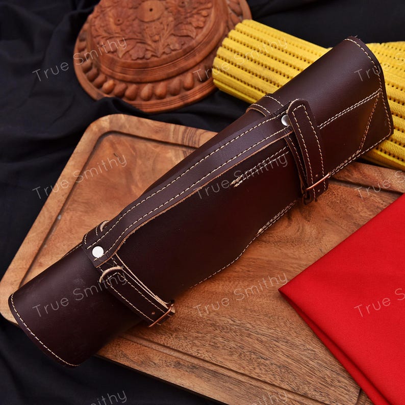 Damascus Steel Chef Knife Set | 6-Piece Blue Wood Handle Kitchen Collection
