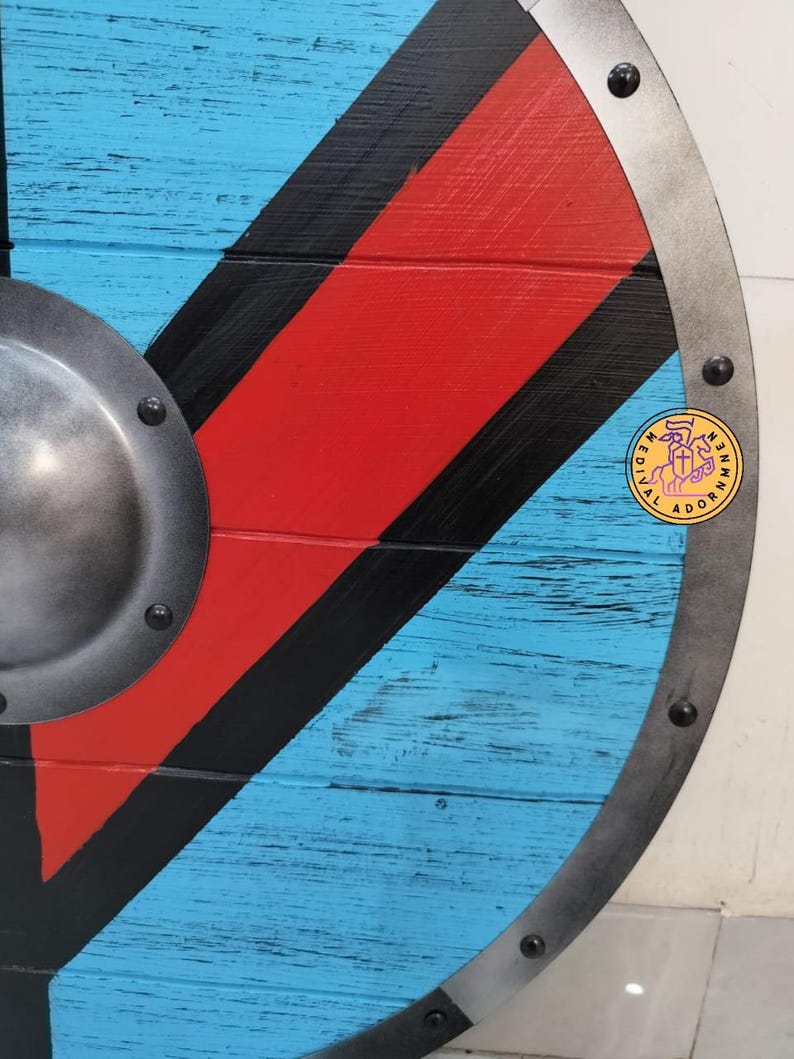 Handcrafted Viking Shield – Medieval Warrior Round Shield for Cosplay, LARP & Wall Decor
