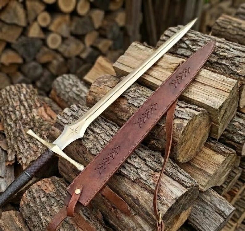 Handmade Fallen Star Longsword – Fantasy Medieval Display Sword with Scabbard