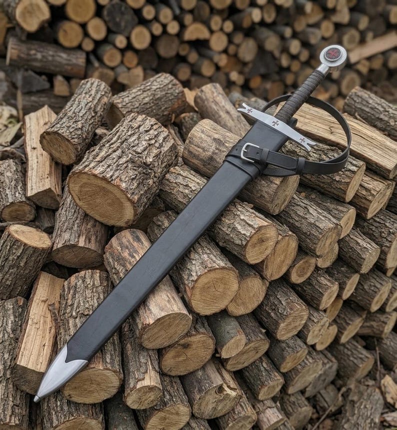 Knights Templar Crusader Sword Replica – Hand Forged Carbon Steel Long Sword