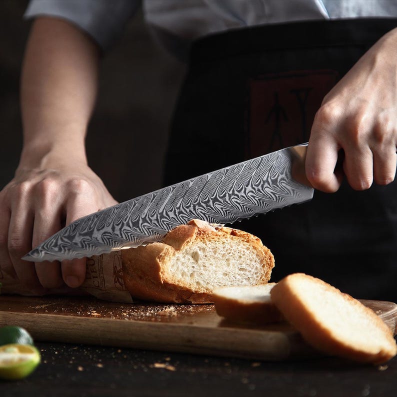 Handmade Damascus Steel Kitchen Knife Set (5-Piece) with Rosewood Handles | Chef, Cleaver, Carving & Utility Knives | Professional Culinary Gift Set
