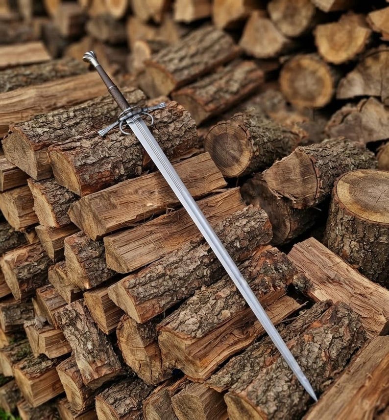Guard and pommel detail of the two-handed longsword