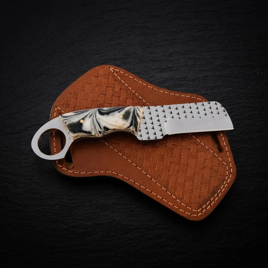 Ironranch rasp steel cowboy bull cutter knife with resin handle