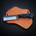 Ironranch rasp steel cowboy bull cutter knife with resin handle and leather sheath