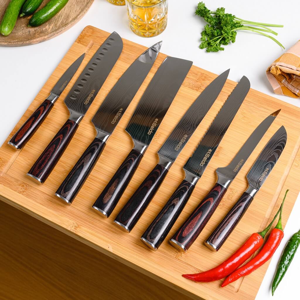 8-knife Japanese master chef knife set option