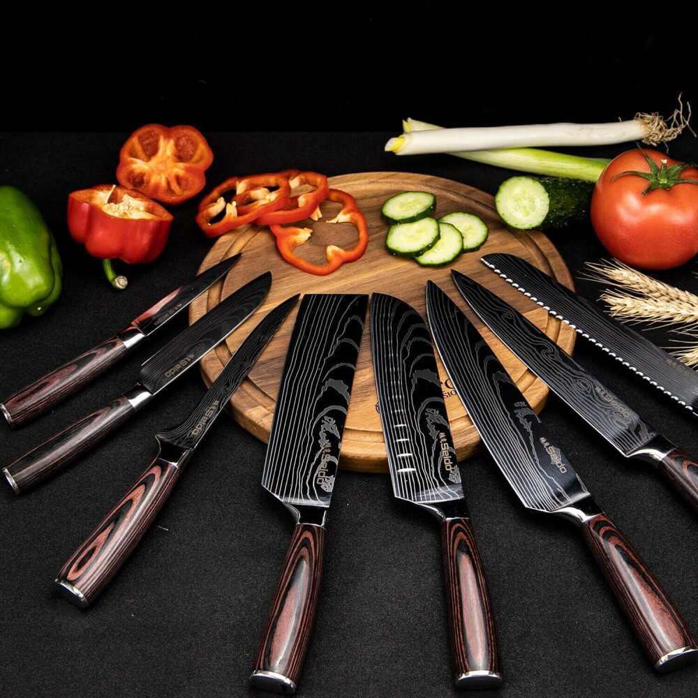 Japanese master chef knife set, 8-knife high-carbon stainless steel set
