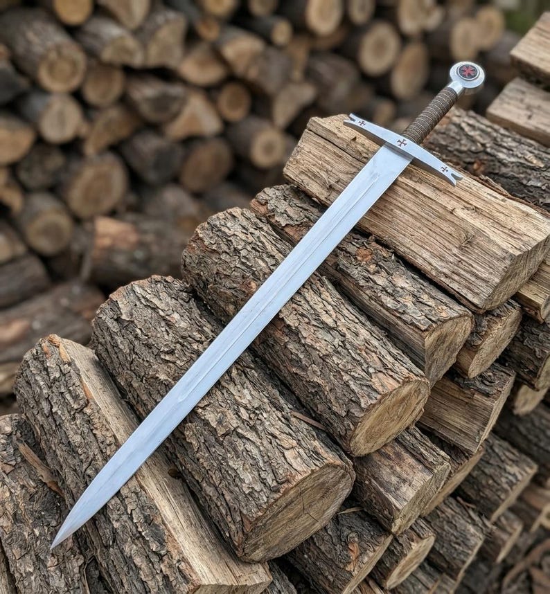Full length view of the Templar Crusader sword