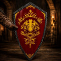 Medieval Heater Shield with red and gold heraldic design