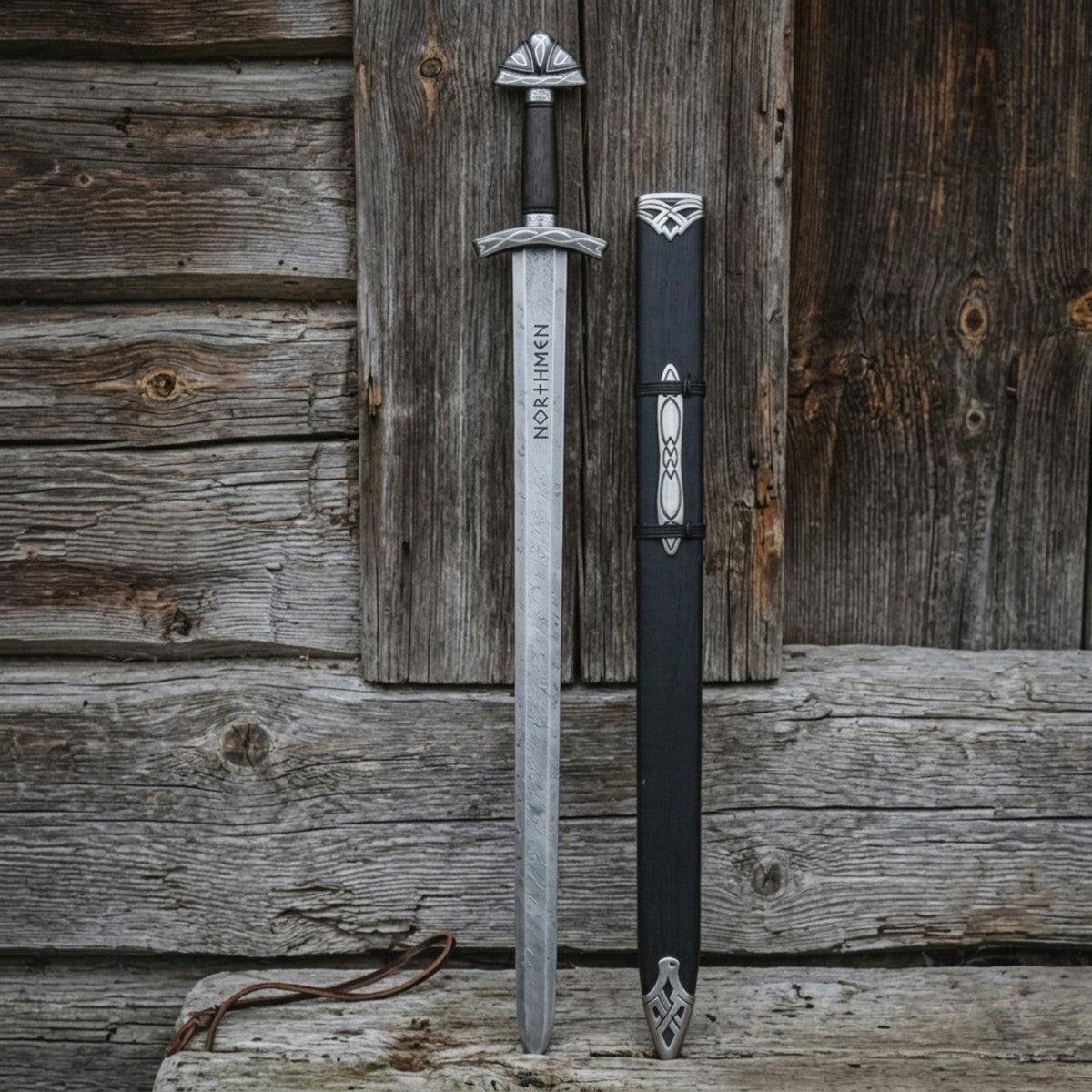 Northmen Viking Sword with Scabbard - Hand Forged Damascus Steel Medieval Replica