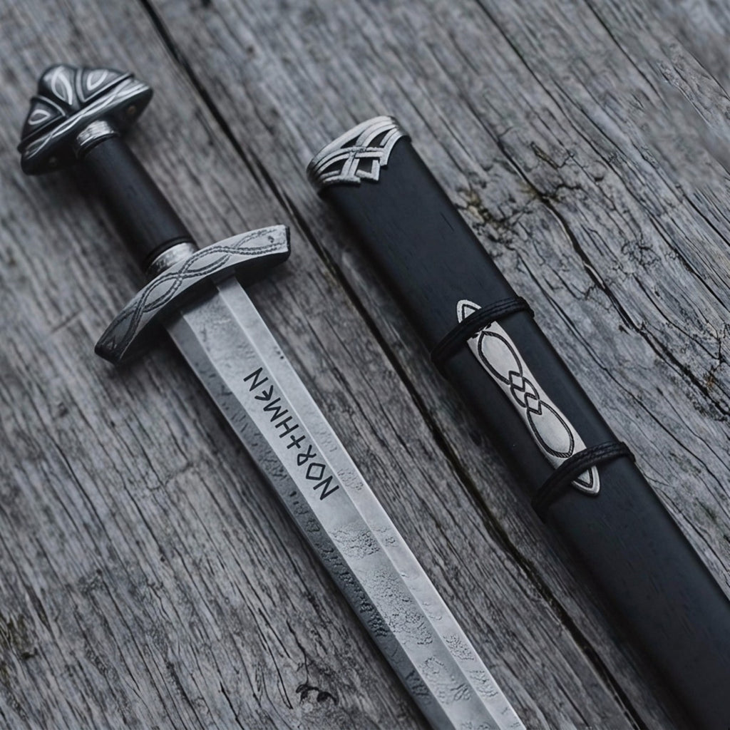 Northmen Viking Sword with Scabbard - Hand Forged Damascus Steel Medieval Replica