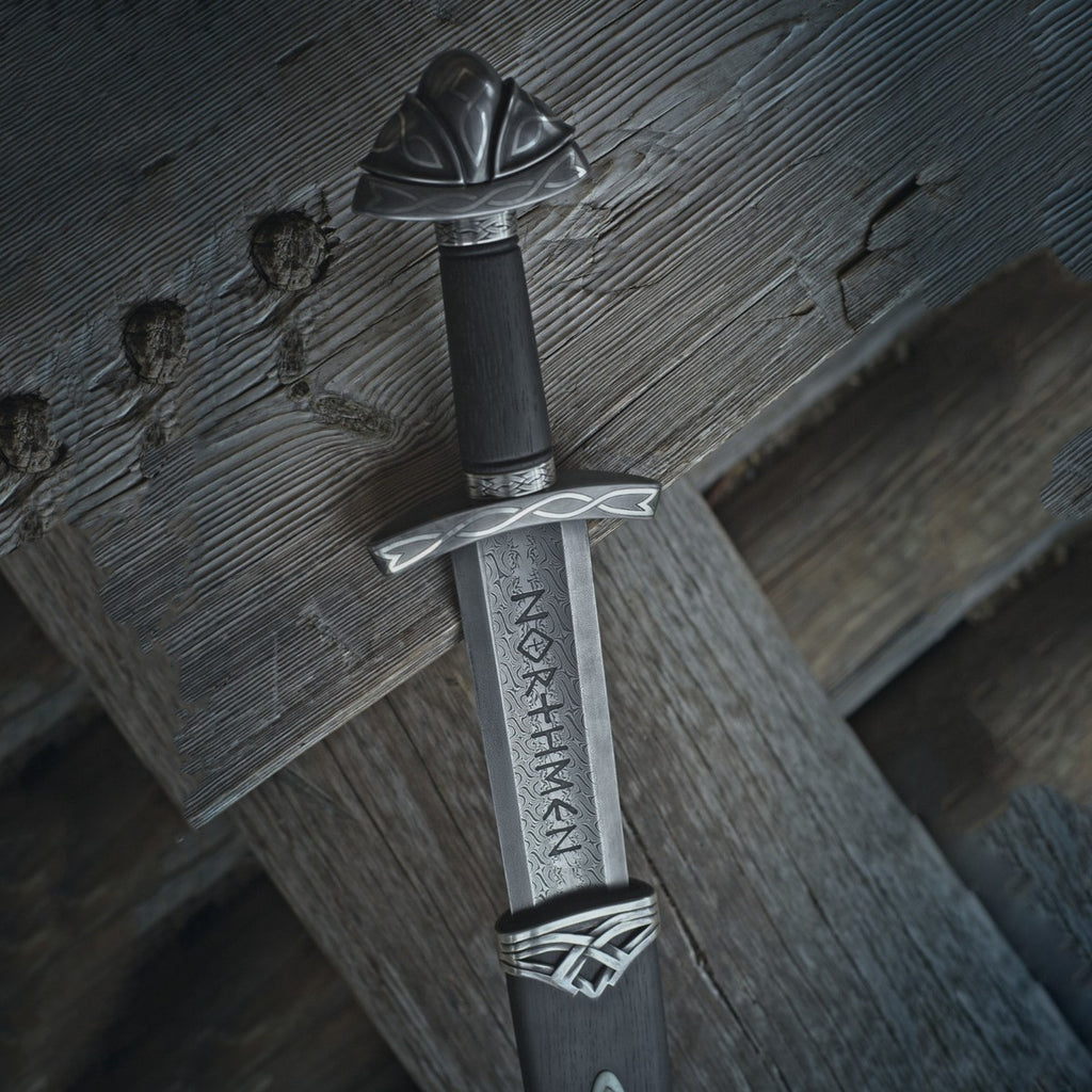 Northmen Viking Sword with Scabbard - Hand Forged Damascus Steel Medieval Replica