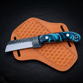 Rangestone rasp steel cowboy bull cutter knife with resin handle and leather sheath