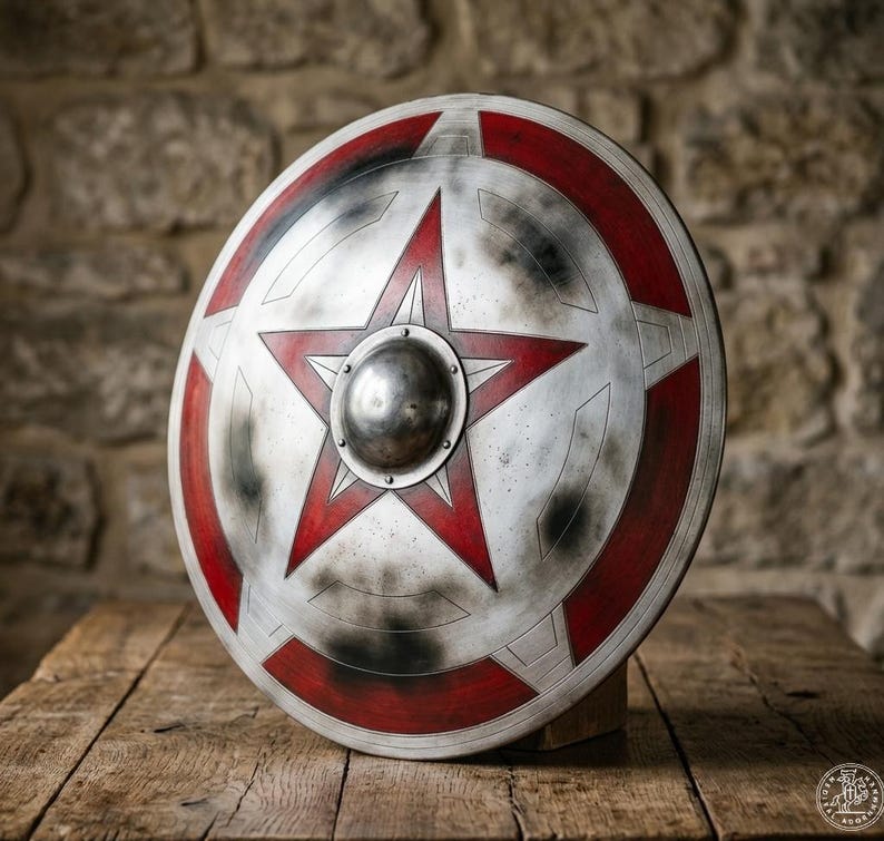Red Star Steel Shield, superhero-inspired cosplay prop