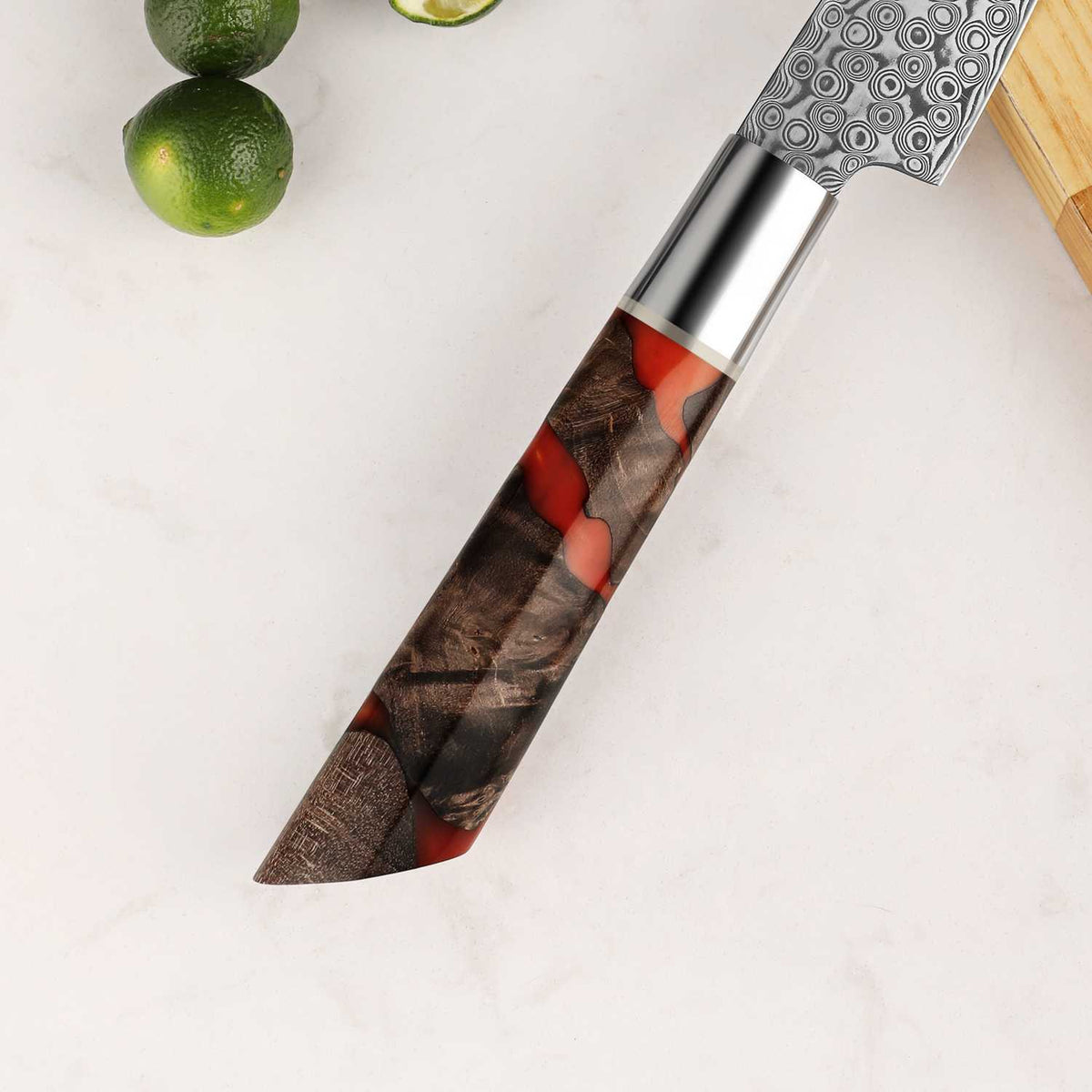 Shinko Damascus petty utility knife from the 5-piece set