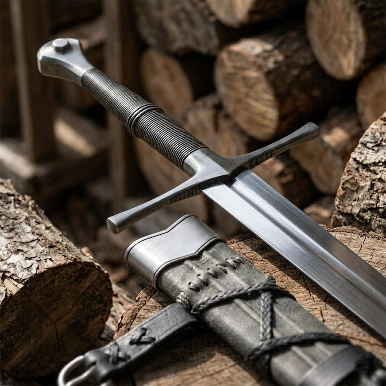 Warden of the North sword full view with scabbard