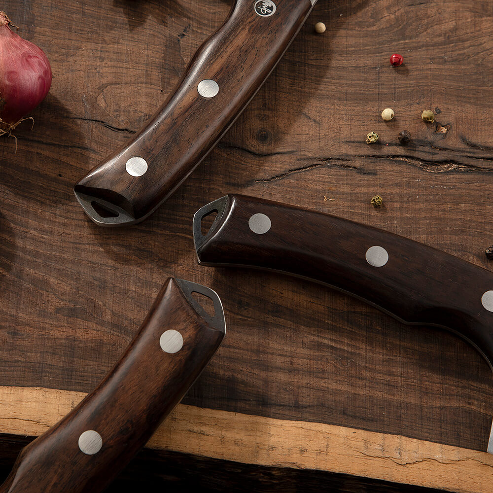 Torio full-tang butcher knife set for meat, fish and BBQ prep