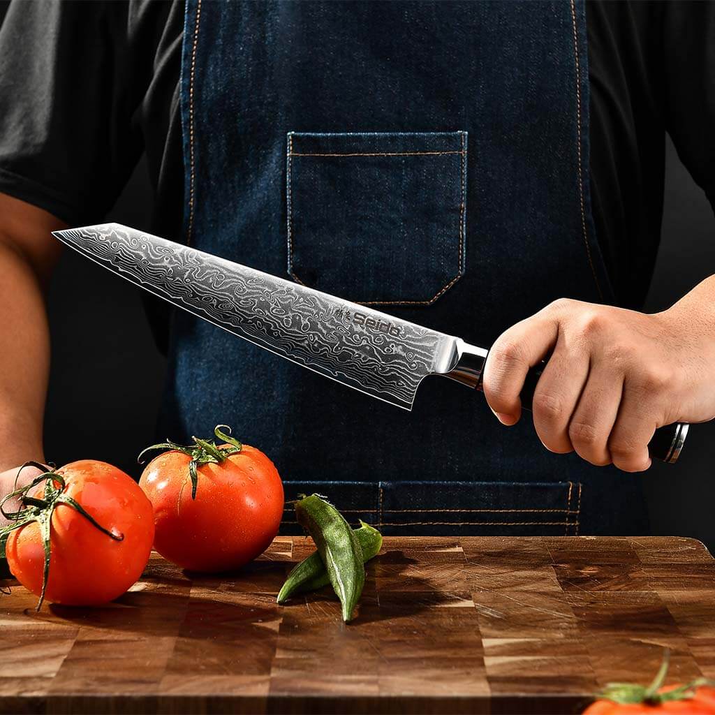 Professional 8-piece Japanese knife set including bread, slicing and paring knives