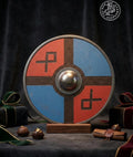 Viking Round Shield, Nordic wooden wall art