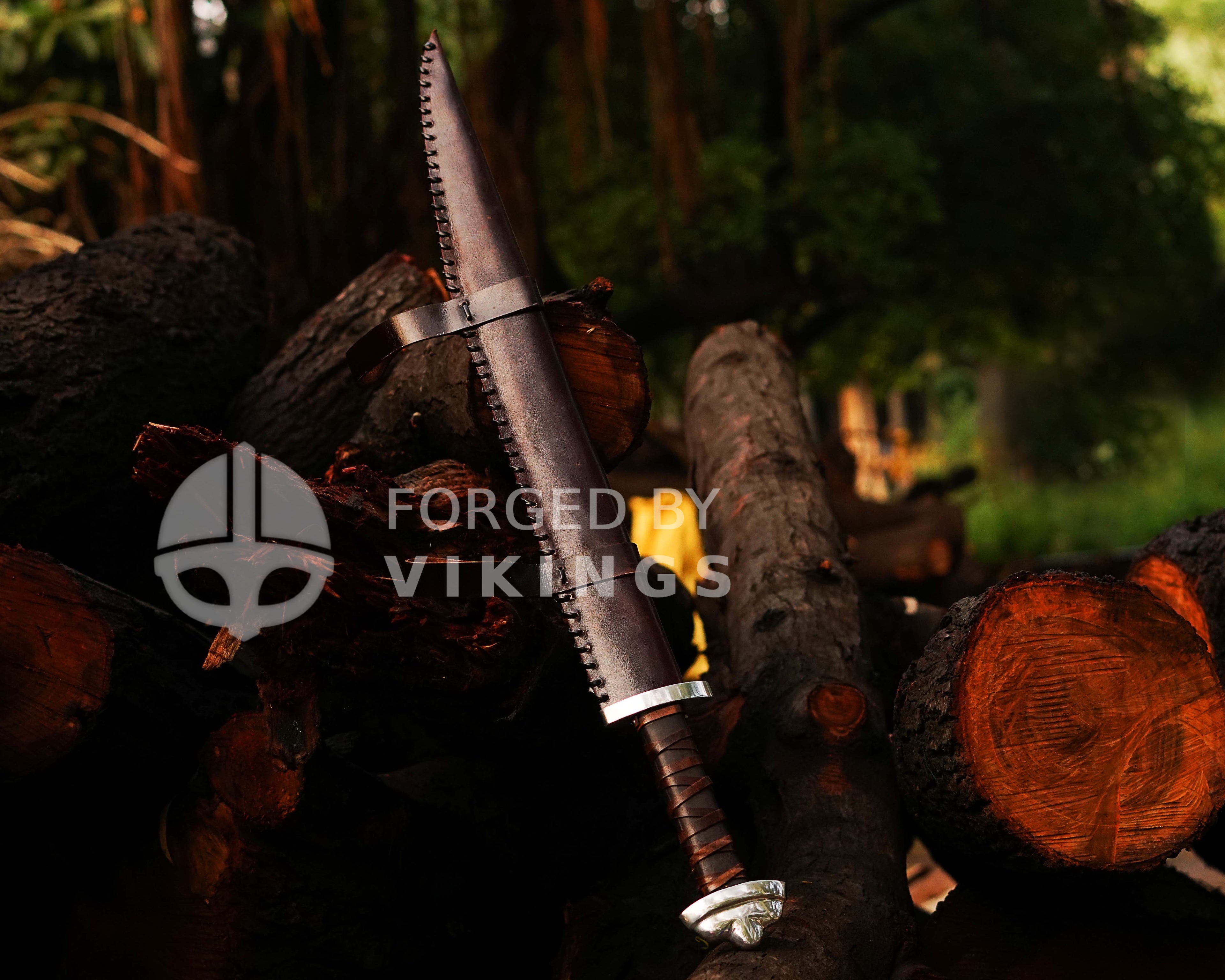Authentic Viking Seax with premium leather sheath, perfect for historical collections or display.