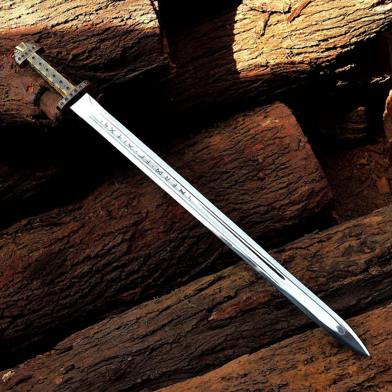 Viking Sword of King Ragnar Lothbrok , Hand Forged medieval sword with Scabbard