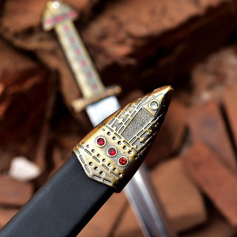 Viking Sword of King Ragnar Lothbrok , Hand Forged medieval sword with Scabbard