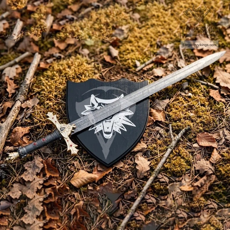 Wolf Shield Viking Sword with Scabbard & Shield - Ornate Medieval Fantasy Replica