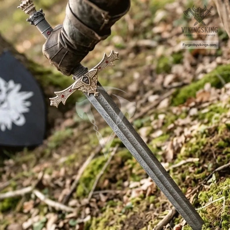 Wolf Shield Viking Sword with Scabbard & Shield - Ornate Medieval Fantasy Replica